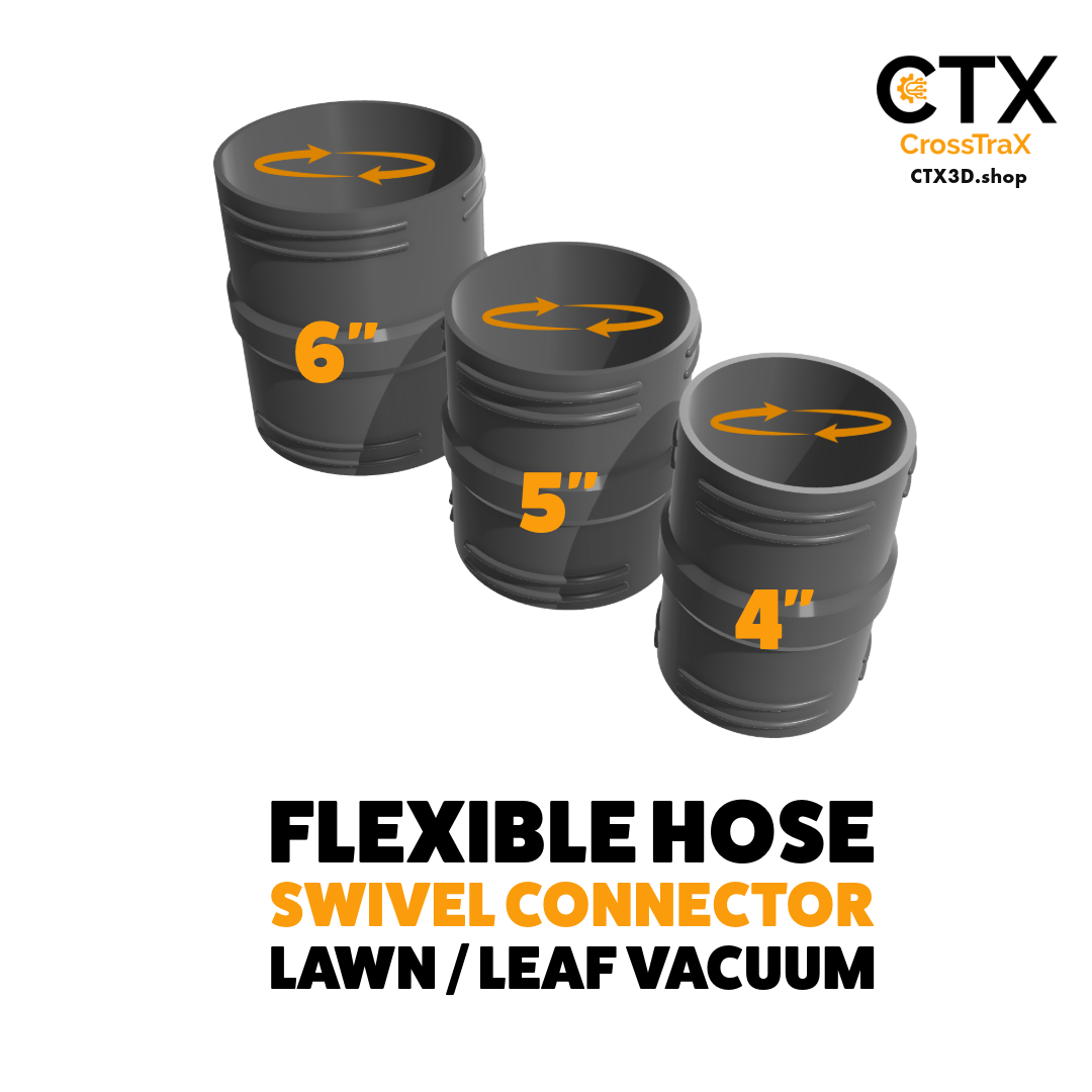 4" Universal Lawn / Leaf Vacuum Flex Hose Swivel Connector